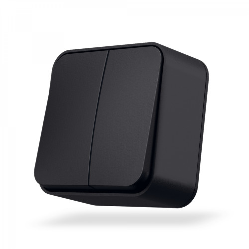 IP20 Switch 1 gang 1 way, surface mounting, black graphite, VIDEX BINERA VF-BNS11-BG