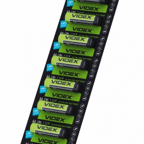 Alkaline battery Videx LR6/AA 1pcs х10 BLISTER 1,5V, 2600mAh