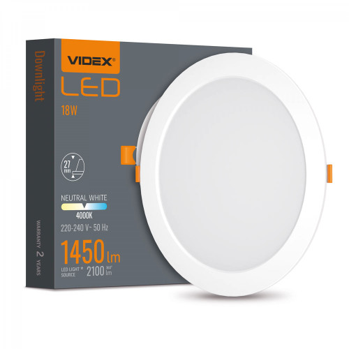 LED Downlight Fixture VIDEX DOWNLIGHT-LED-DLBR-184-18W-NW VLE-DLBR-184