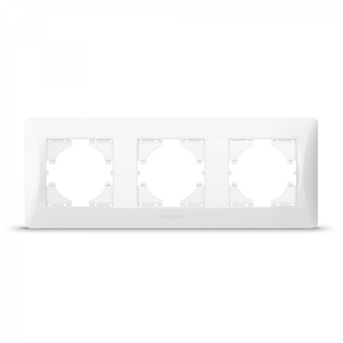 Frame white 3 gang horizontal VIDEX BINERA VF-BNFR3H-W