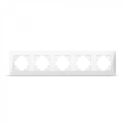 Frame white 5 gang horizontal VIDEX BINERA VF-BNFR5H-W