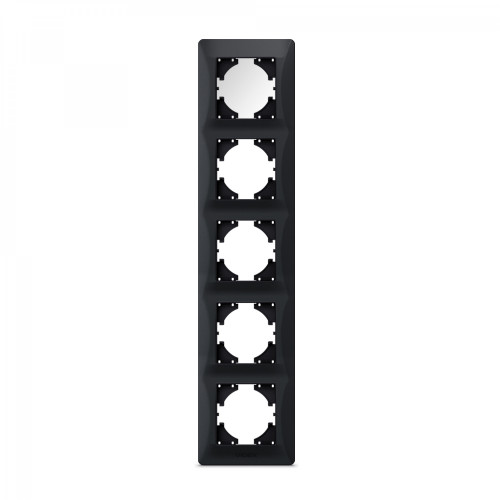 Frame black graphite 5 gang vertical VIDEX BINERA VF-BNFR5V-BG