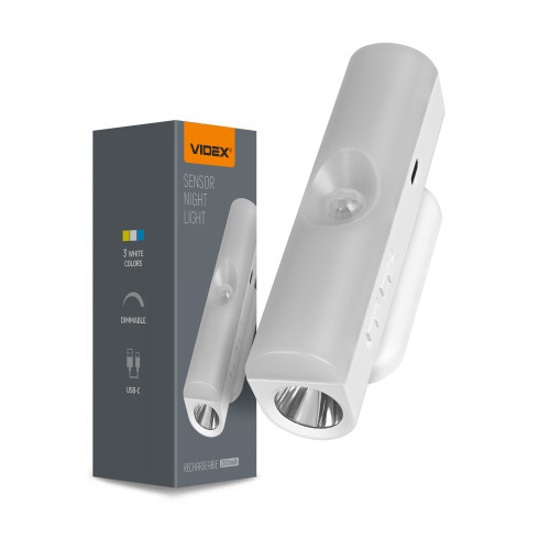 LED RECHARGEABLE NIGHT LIGHT with MOTION SENSOR VIDEX VL-NL108W