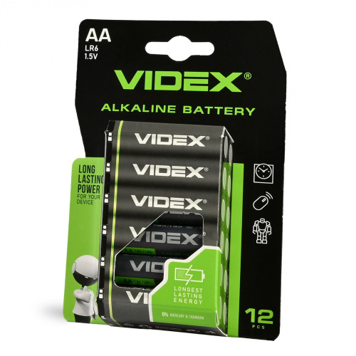 Alkaline battery VIDEX LR6/AA 12pcs Blister Card 1,5V, 2600mAh