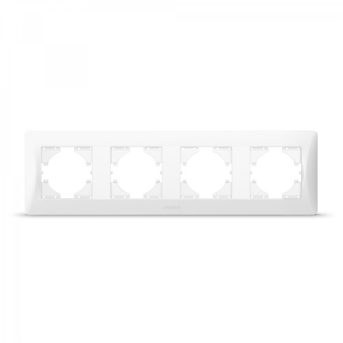 Frame white 4 gang horizontal VIDEX BINERA VF-BNFR4H-W