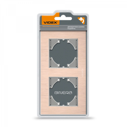 Frame copper aluminum 2 gang horizontal VIDEX BINERA VF-BNFRA2H-CP