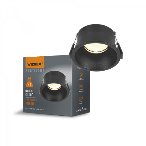Recessed spotlight luminaire GU10 VIDEX VL-SPF09R-B