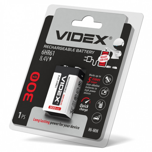 Batteries Videx 6HR61 300mAh blister/1pcs