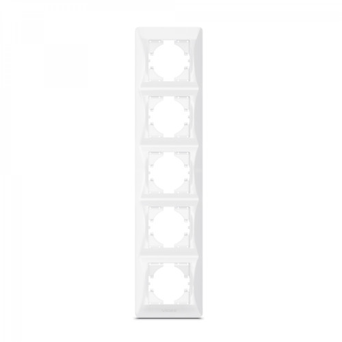 Frame white 5 gang vertical VIDEX BINERA VF-BNFR5V-W