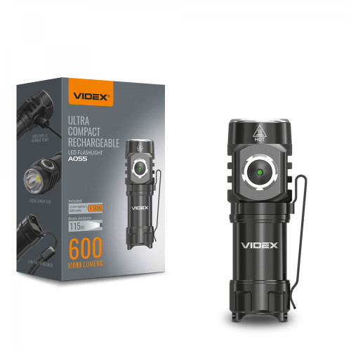 LED Portable Flashlight VIDEX VLF-A055 600Lm 5700K