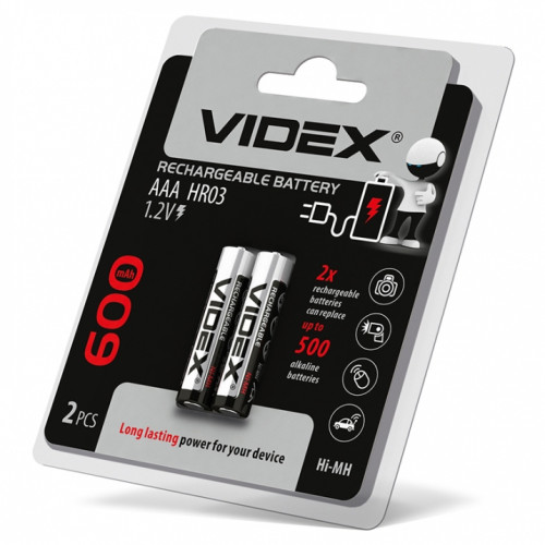Batteries Videx HR03 / AAA 600mAh double blister/2pcs 