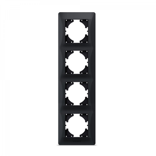 Frame black graphite 4 gang vertical VIDEX BINERA VF-BNFR4V-BG