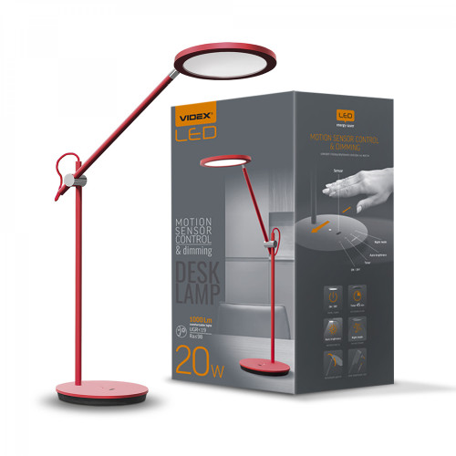 LED Dimmable Desk Lamp VIDEX VL-TF15R 20W 4100K Red
