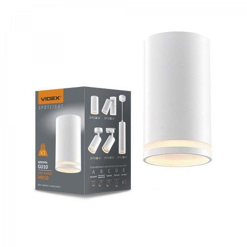 Ceiling spotlight luminaire VIDEX-GU10-CARMELO-WHITE VL-SPF05A-W