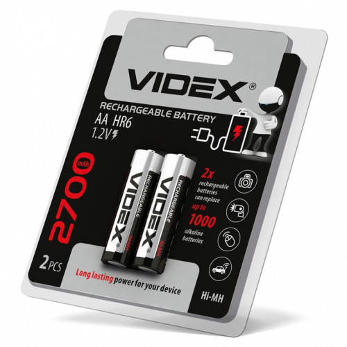 Batteries Videx HR6/AA 2700mAh double blister/2pcs