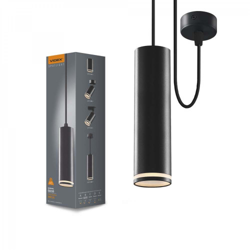 Pendant spotlight luminaire VIDEX-GU10-TATUM-BLACK VL-SPF05D-B
