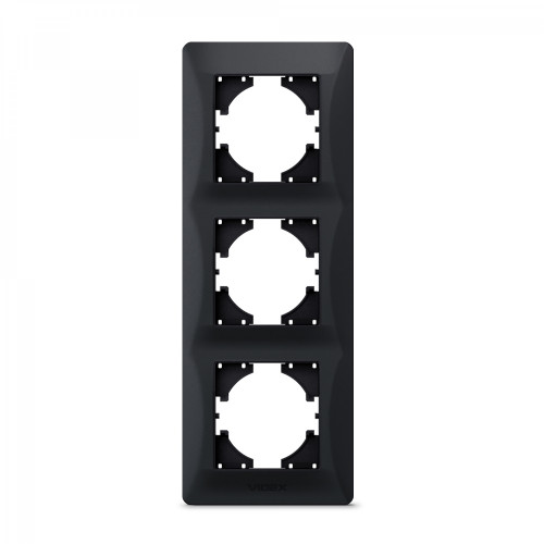Frame black graphite 3 gang vertical VIDEX BINERA VF-BNFR3V-BG