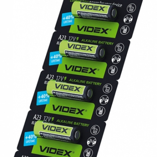 Alkaline battery Videx А23/Е23А 5pcs BLISTER CARD 12V, 55mAh