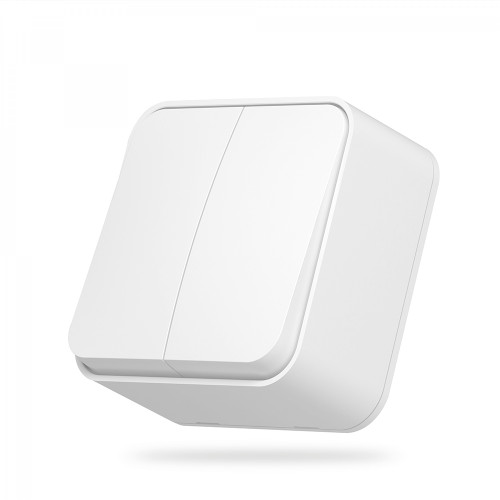 IP20 Switch 2 gang 1 way, surface mounting, white, VIDEX BINERA VF-BNS12-W