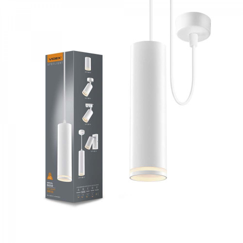 Pendant spotlight luminaire VIDEX-GU10-TATUM-WHITE VL-SPF05D-W