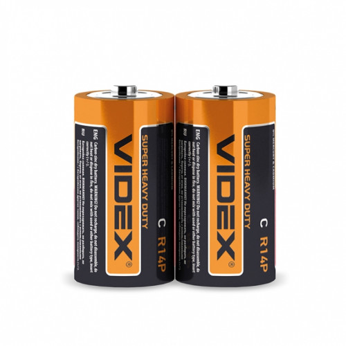 Heavy duty battery Videx R14P/C 2pcs SHRINK 1,5V, 2300mAh